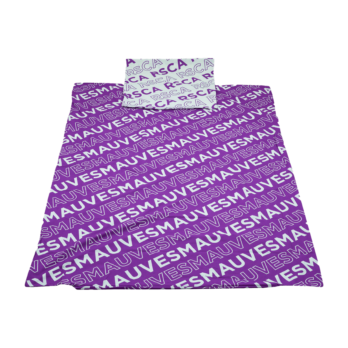 Dekbedovertrek paars mauve witte letters rsca kussen - RSCA