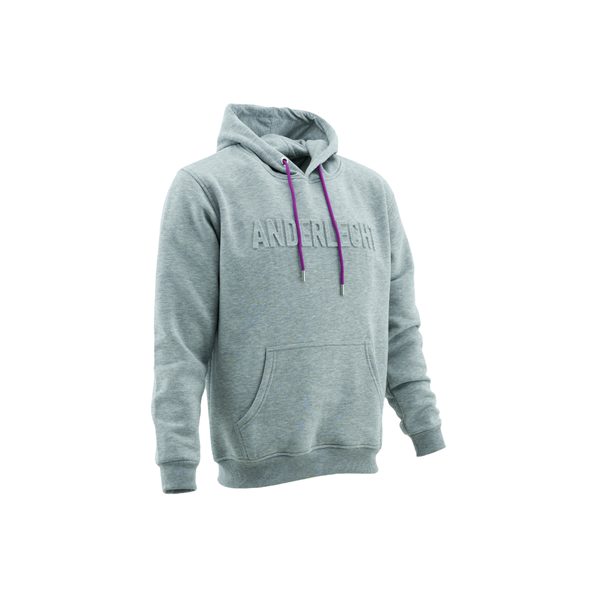 Hoodie embossed logo grijs - S