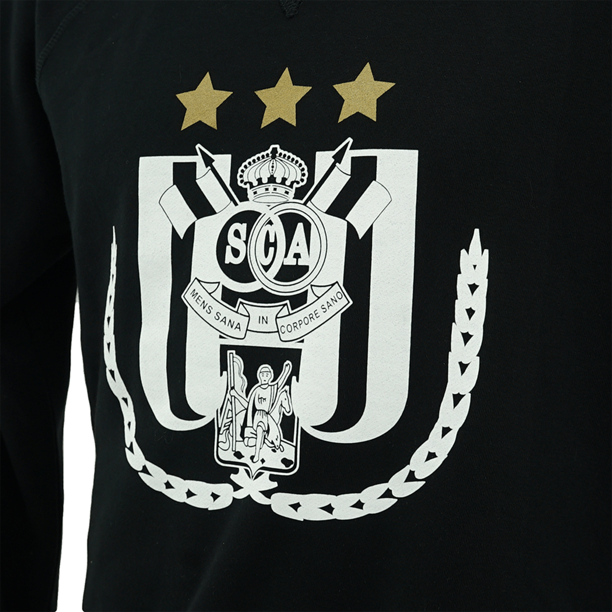 Sweater zwart logo wit goud S - RSCA