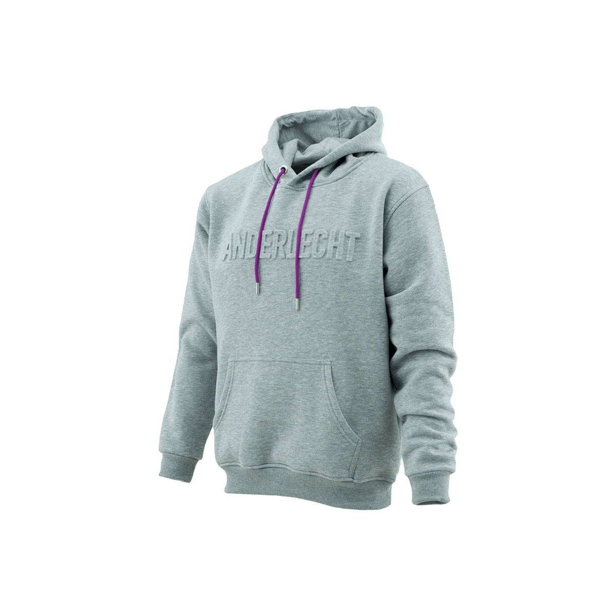 Hoodie embossed logo grijs - S