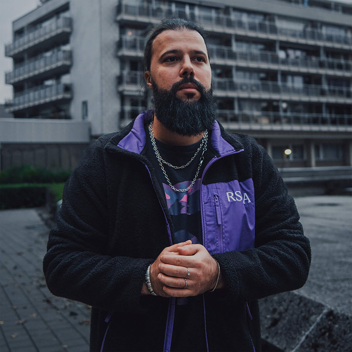 Vest zwart met paars vlak + rsca op borst anderlecht - XL