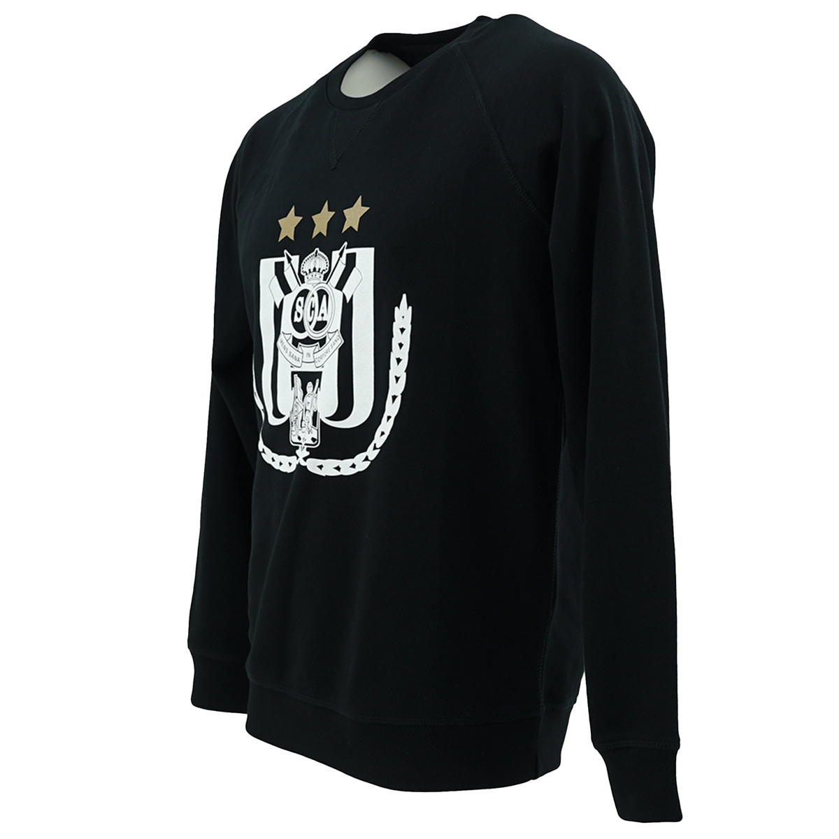 Sweater zwart logo wit goud S - RSCA