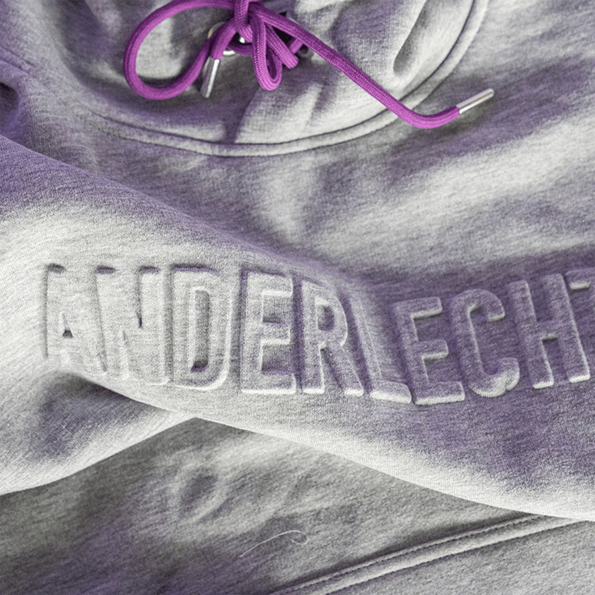 Hoodie embossed logo grijs - S