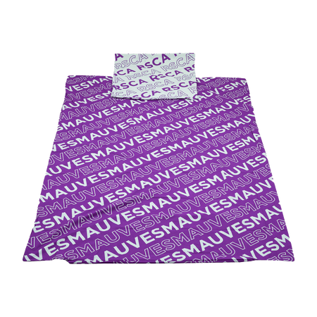 Dekbedovertrek paars mauve witte letters rsca kussen - RSCA