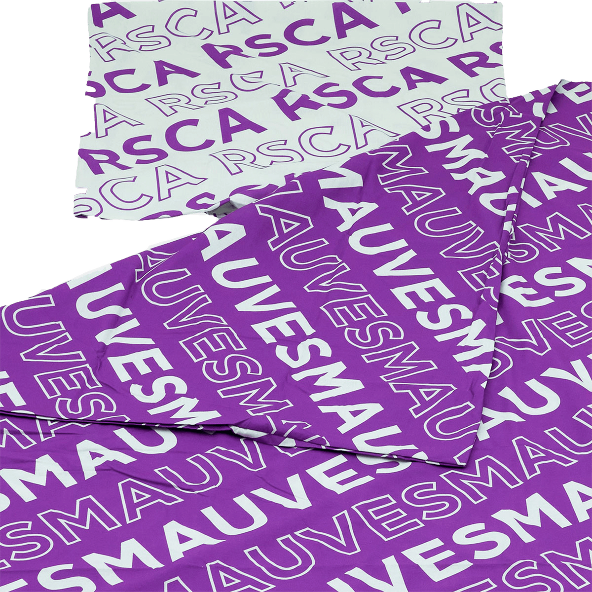 Dekbedovertrek paars mauve witte letters rsca kussen - RSCA