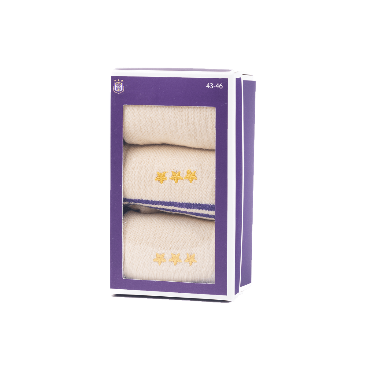 Sportsok 35/38 Beige/paars sterren borduur RSCA