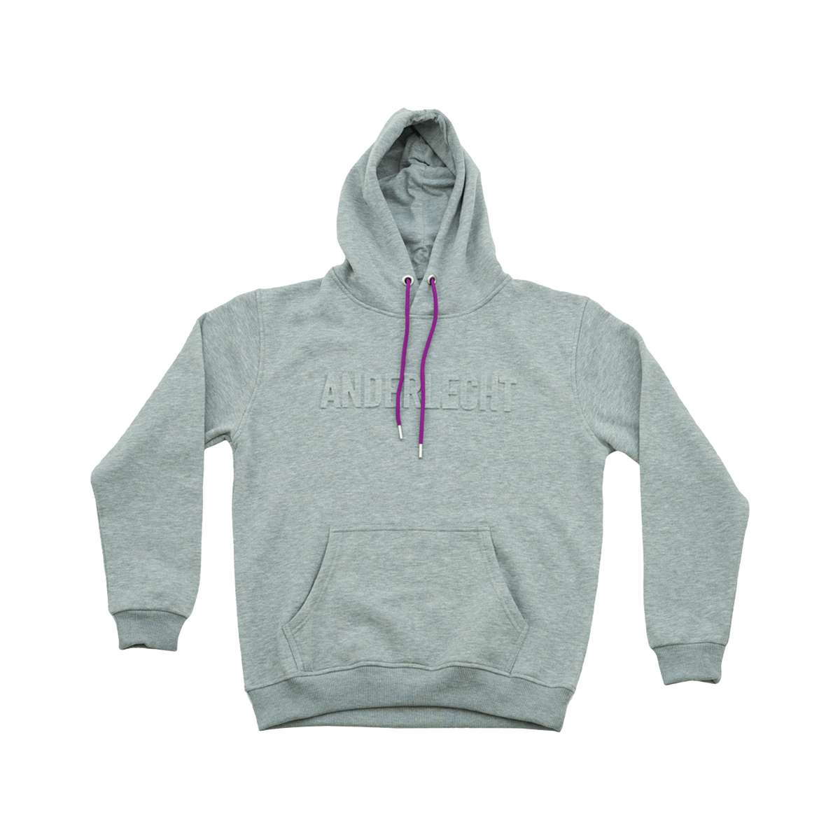 Hoodie embossed logo grijs - S