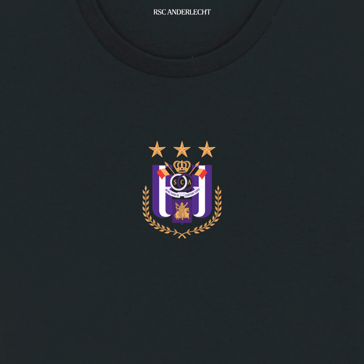 T-shirt zwart basic logo M - Anderlecht
