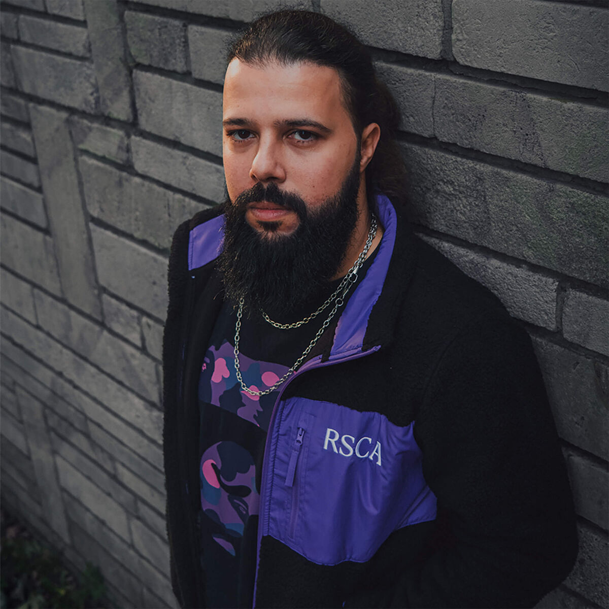 Vest zwart met paars vlak + rsca op borst anderlecht - XL