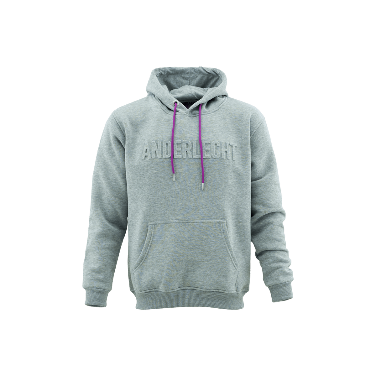 Hoodie embossed logo grijs - S