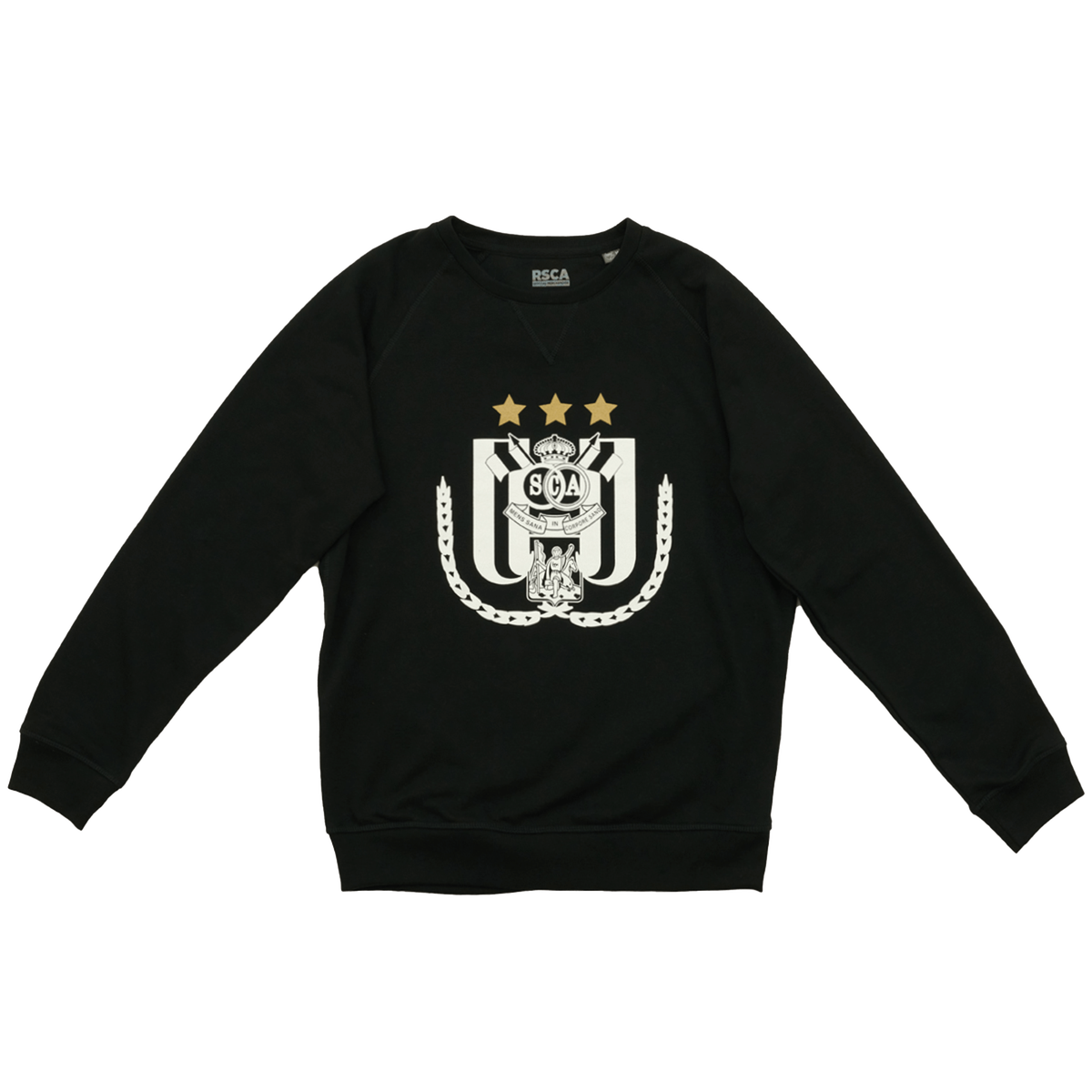 Sweater zwart logo wit goud S - RSCA