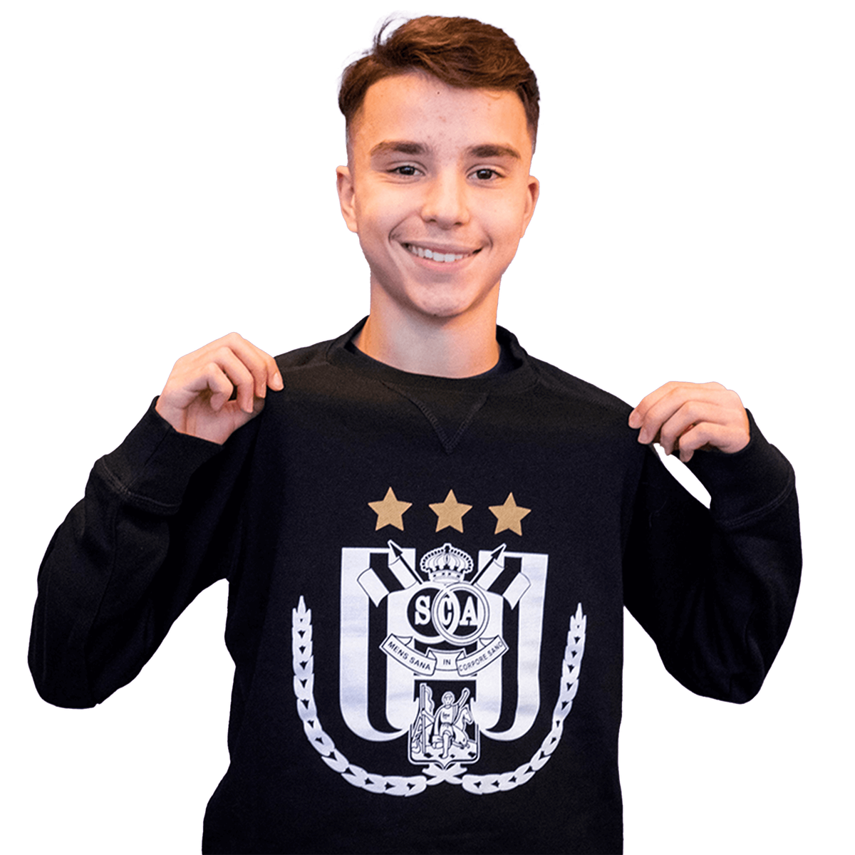Sweater zwart logo wit goud 2XL - RSCA