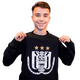 Sweater zwart logo wit goud 2XL - RSCA