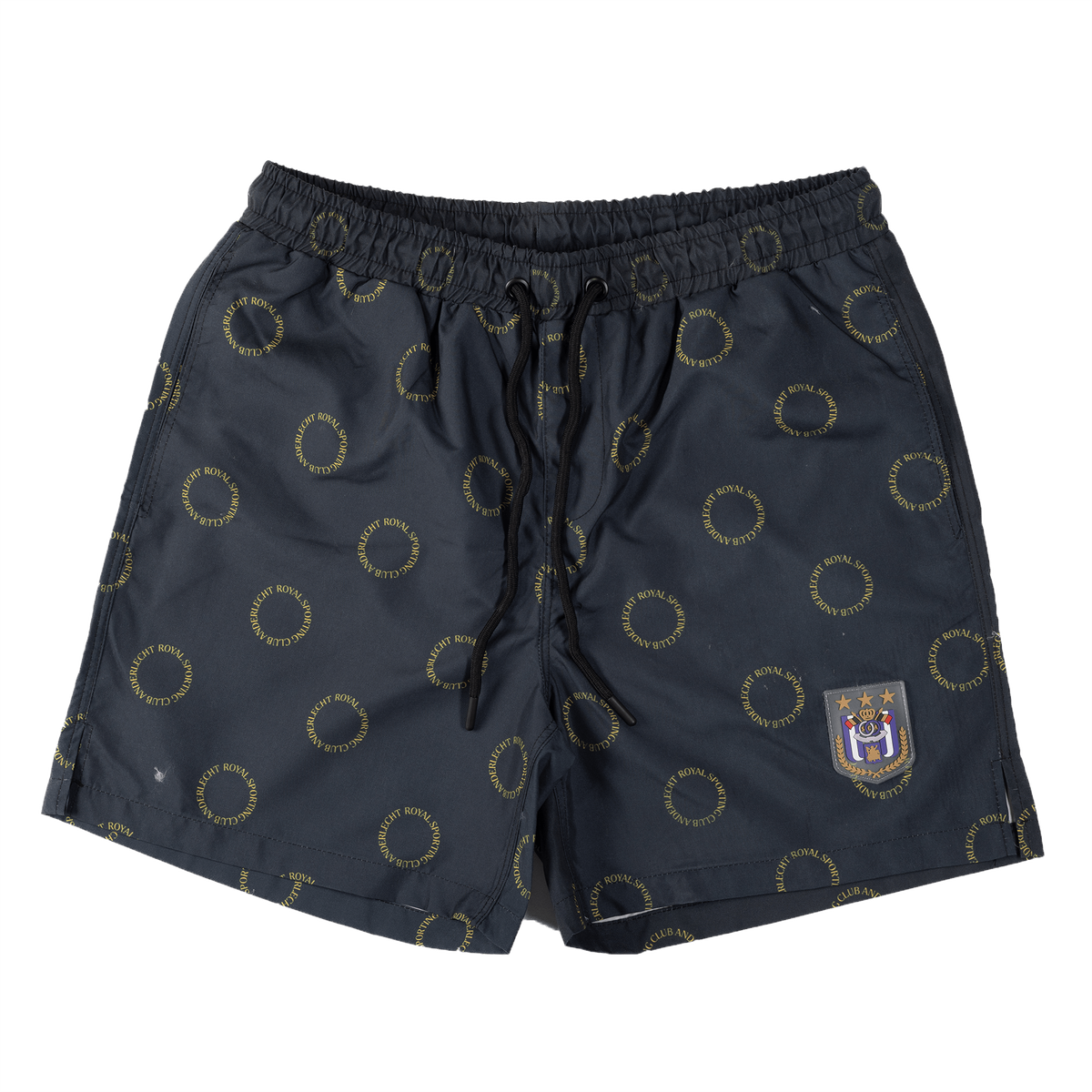 Zwembroek L zwart cirkels goud logo RSCA