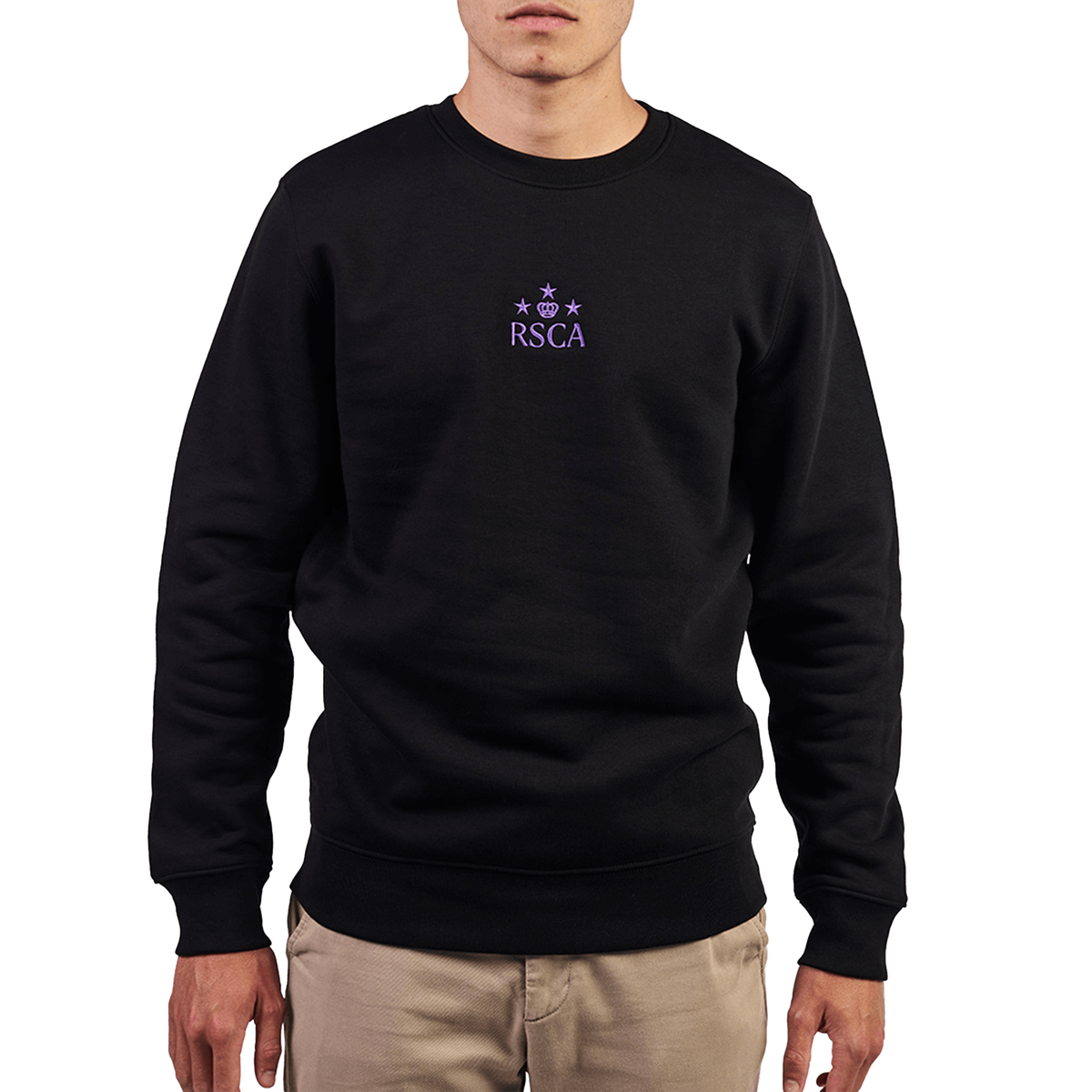 Sweater XL zwart main logo paars - RSCA
