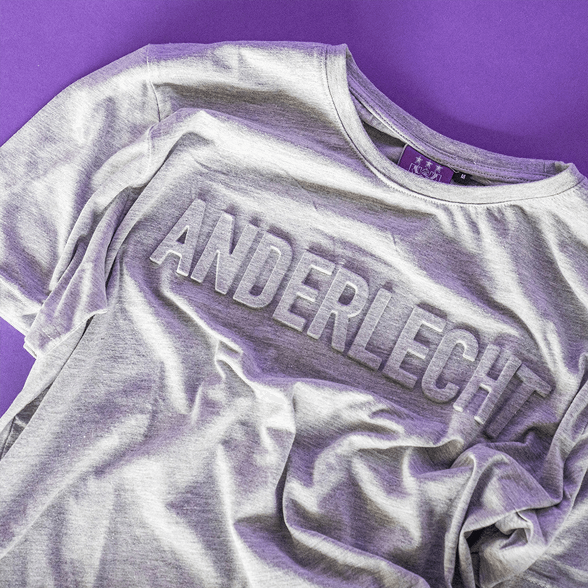 T-shirt embossed logo grijs - S