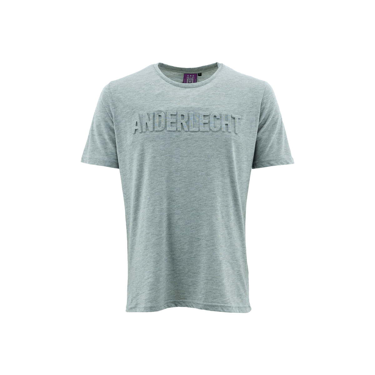 T-shirt embossed logo grijs - S