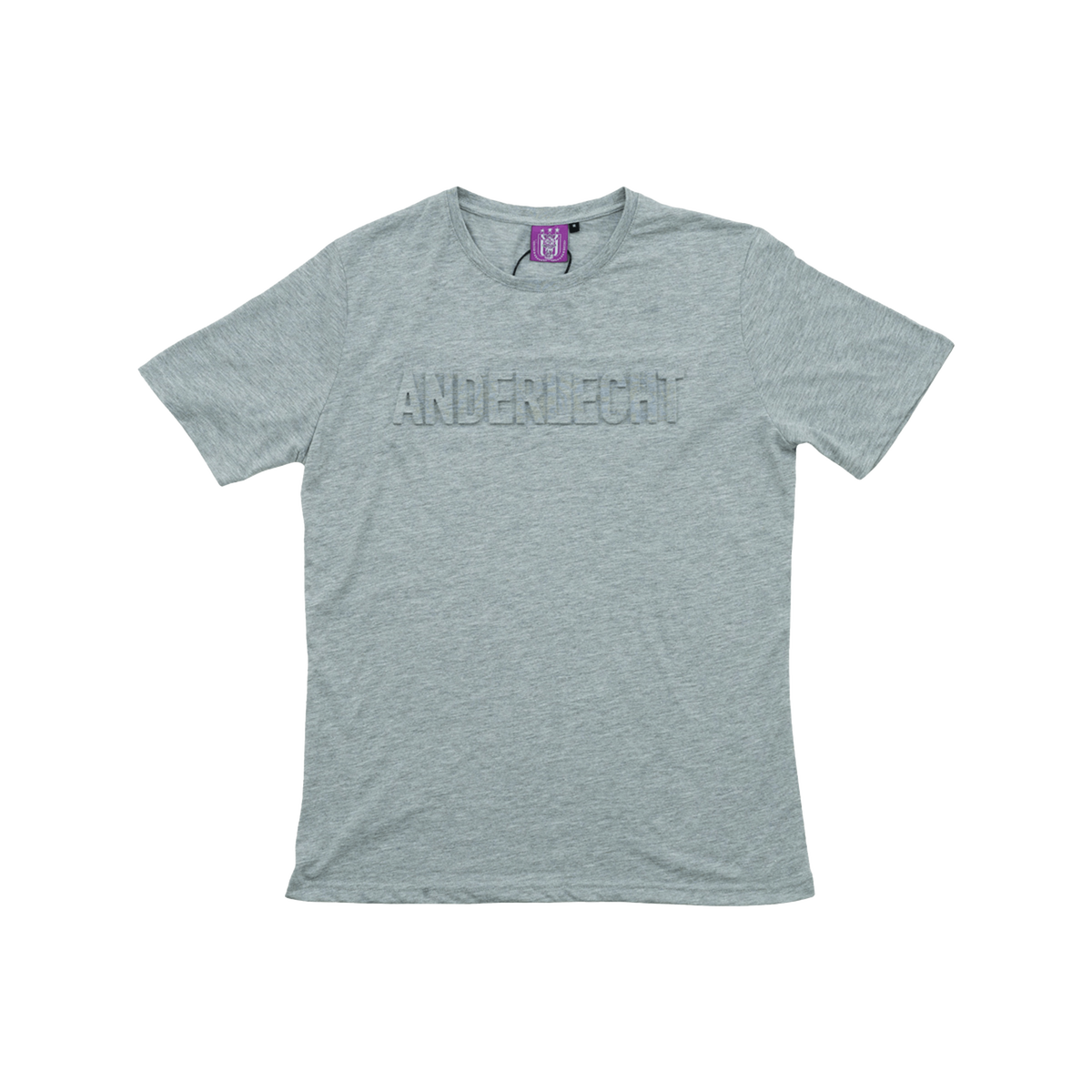 T-shirt embossed logo grijs - S