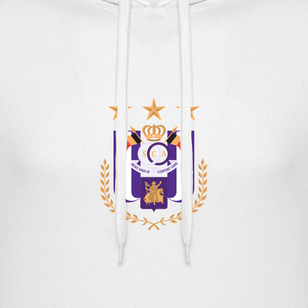 Hoodie wit basic logo XS - Anderlecht