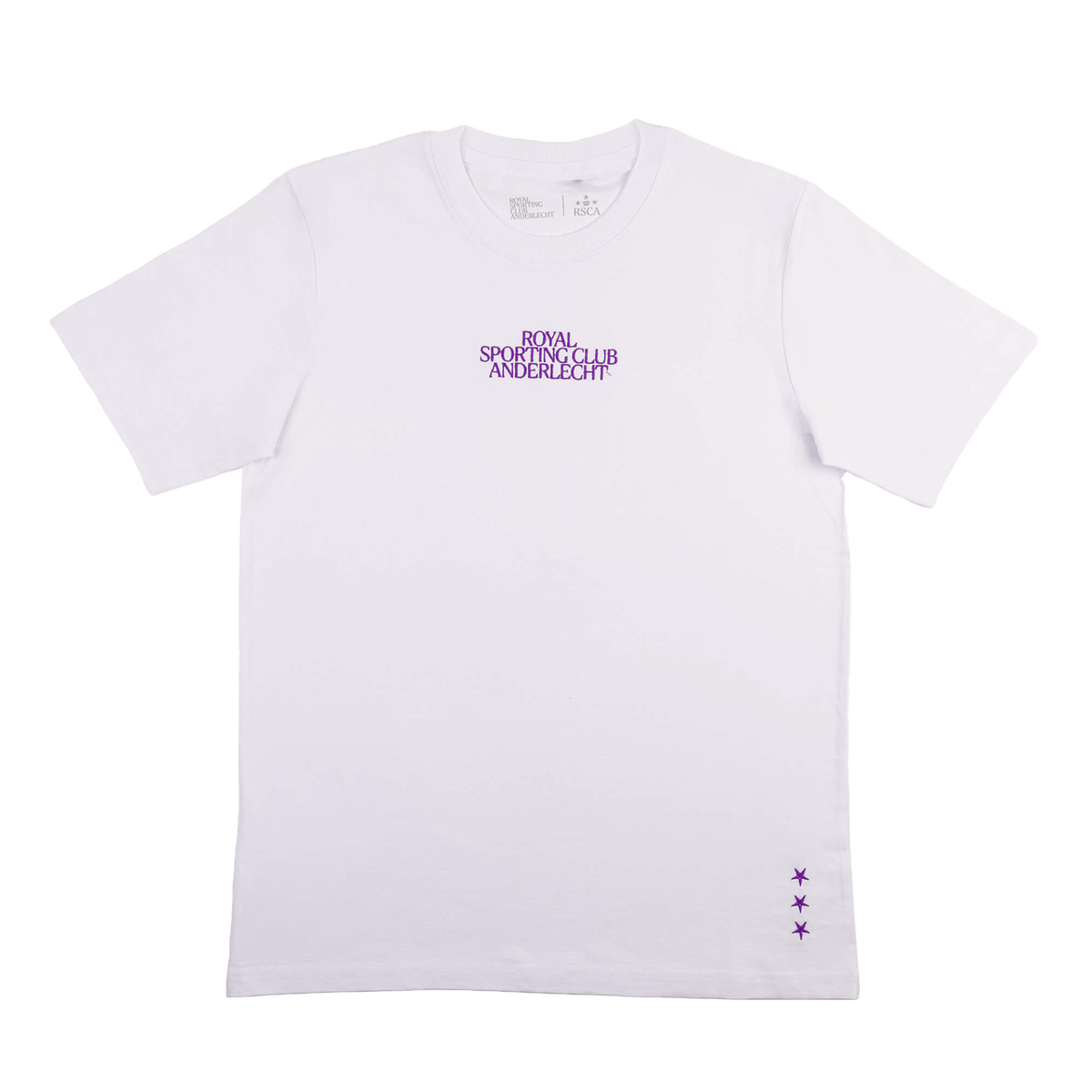 T-shirt M wit wordmark en sterren paars - RSCA