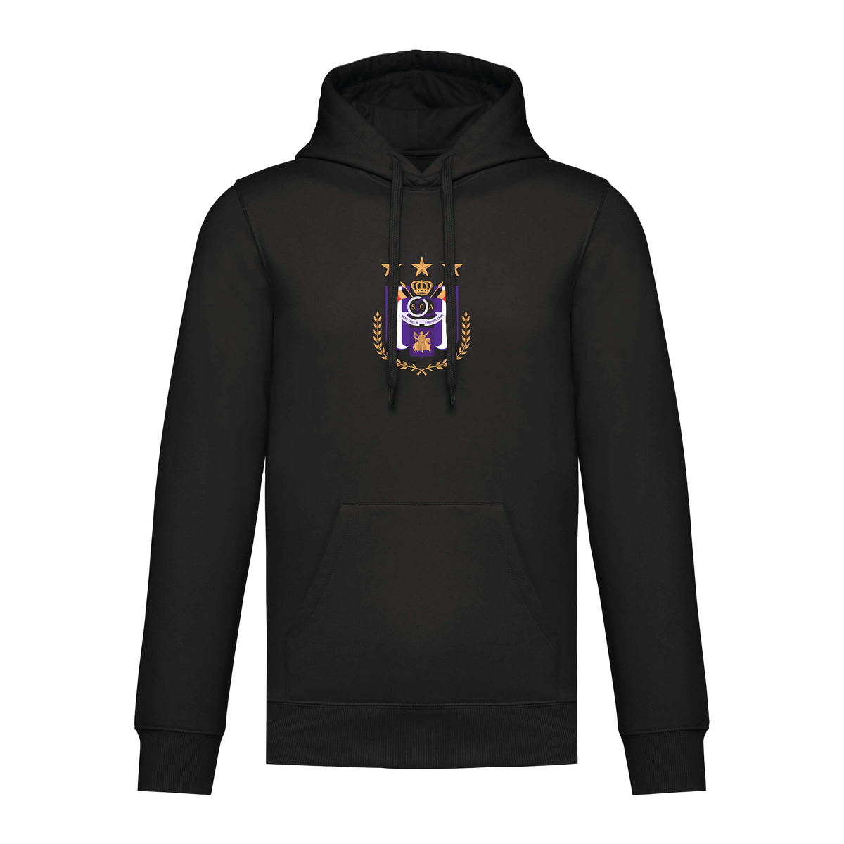 Hoodie zwart basic logo M - Anderlecht