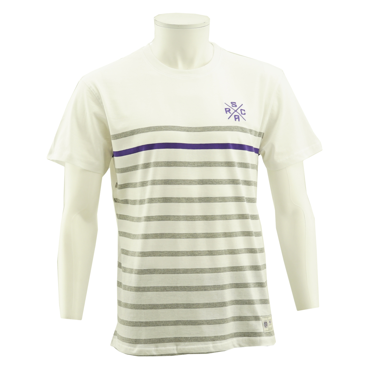 RSCA T-Shirt Heren Logo X Gestreept - Maat: XL