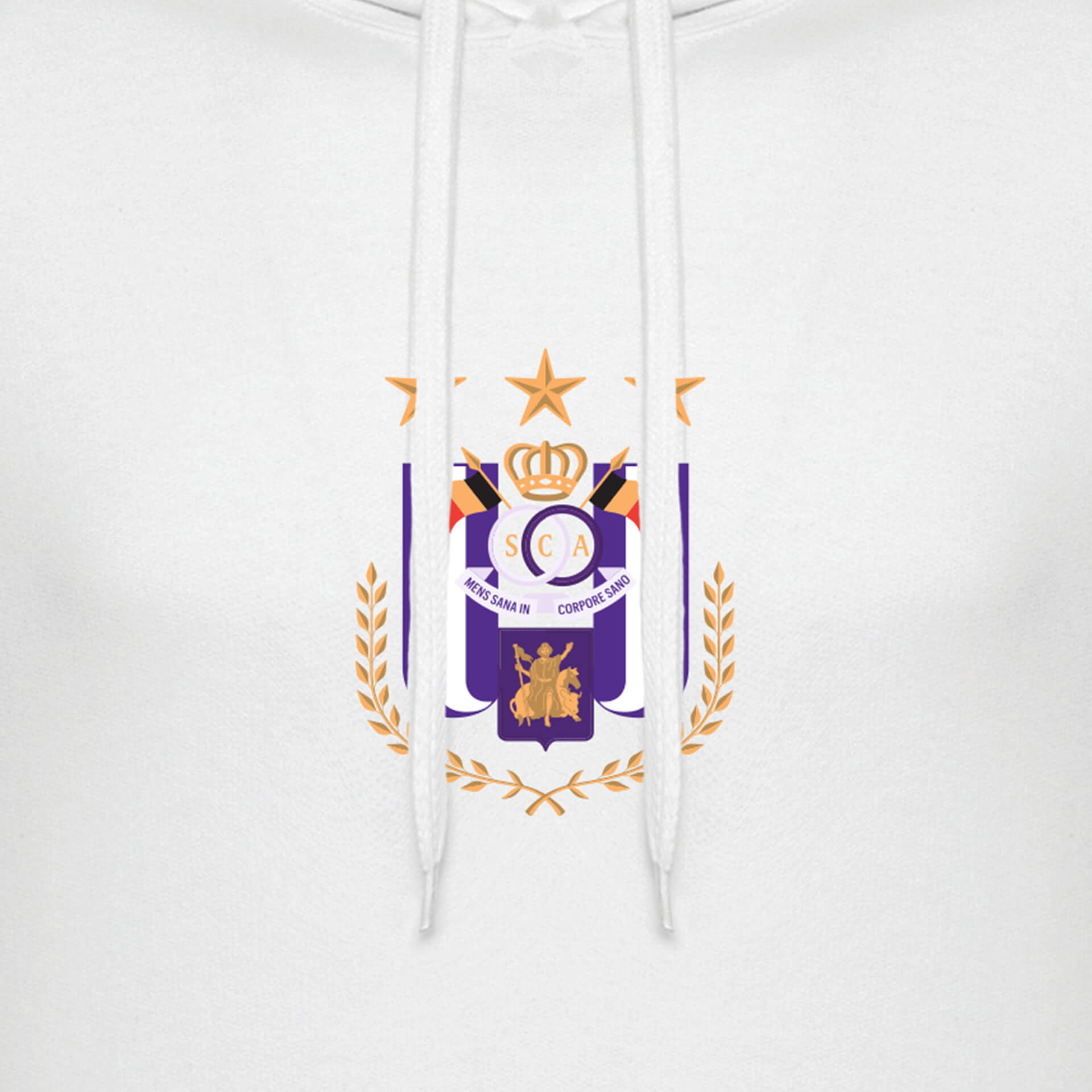Hoodie white classic logo is-hover