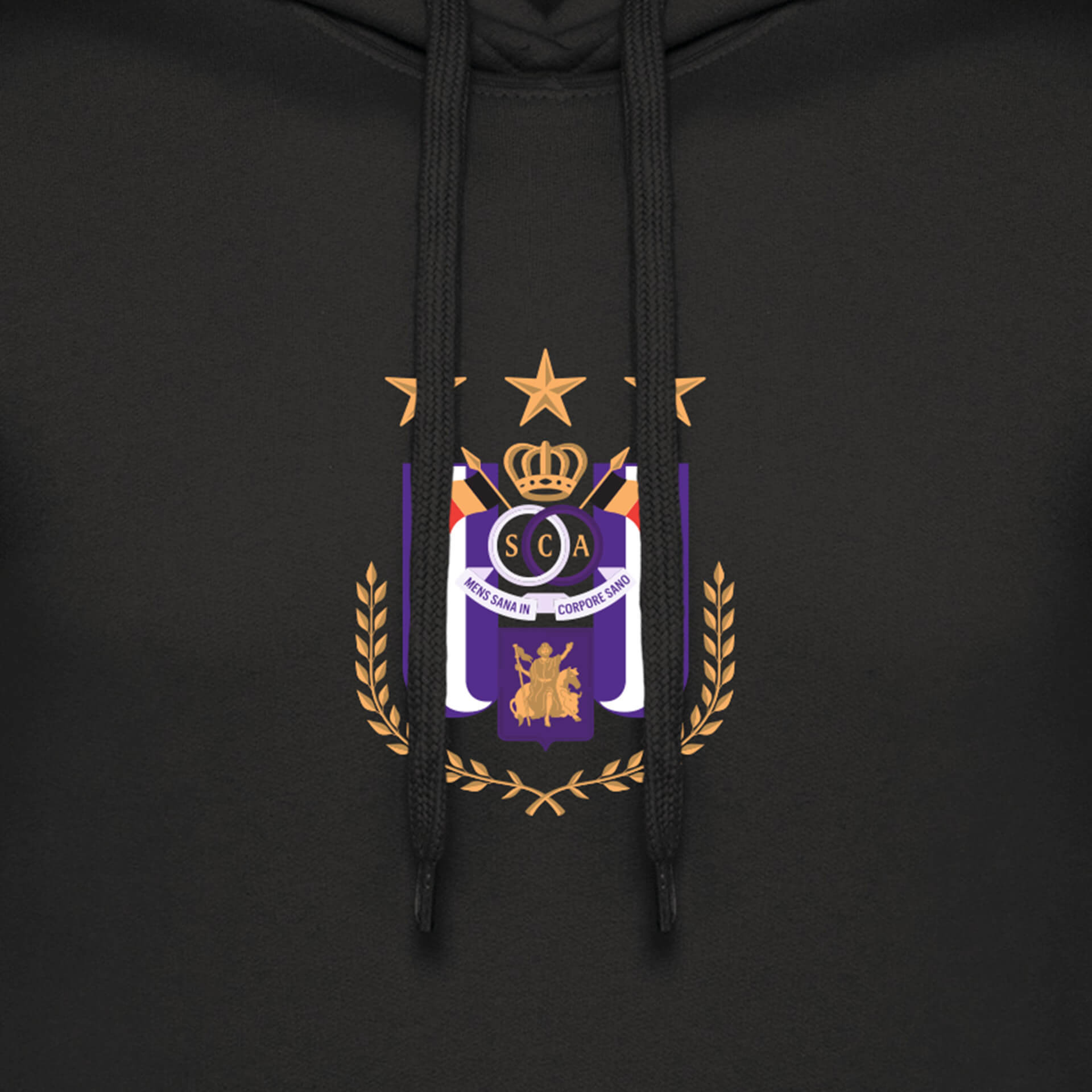Hoodie black classic logo is-hover